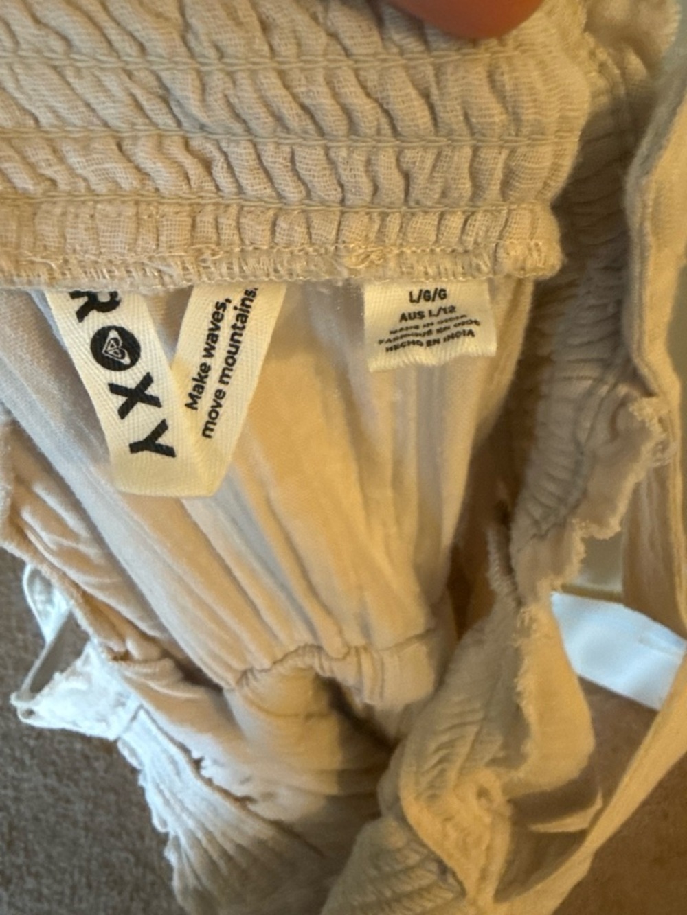 Roxy Cream Button-Front Rope-Waist Jumpsuit - Picture 3 of 4